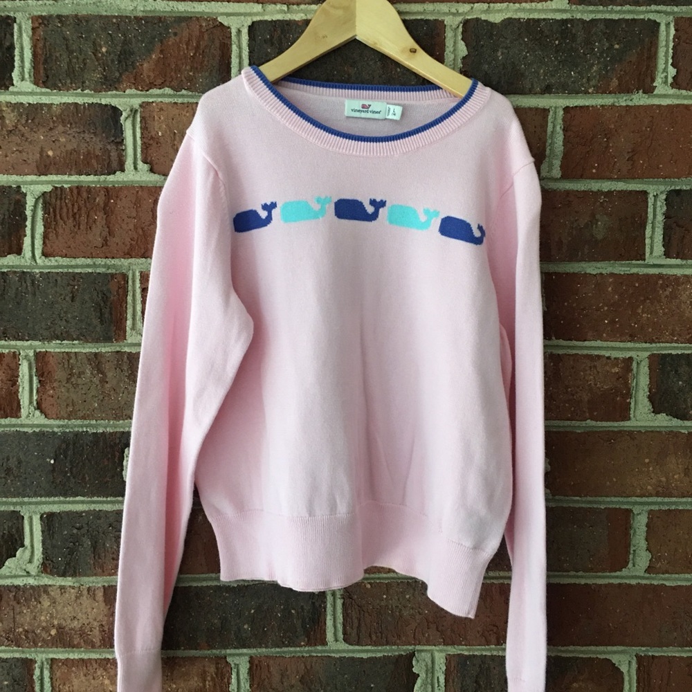 VINEYARD VINES Whale Intarsia Sweater Girls Large 14
